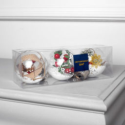 Набор ёлочных шаров Зимний лес, 3 шт, d=8 см, 1 LED, от батареек, свечение белое - Luazon lighting фото 5