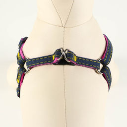 Шлейка Джинс, розовый подклад, ширина 1 см, ОШ 25-40 см, ОГ 25-40 см - Пижон фото 4