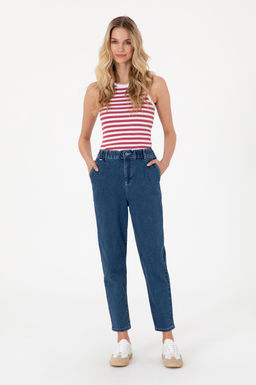 Kad_n A__k Mavi Carrot Fit Jean Pantolon Sepette S_rpriz _ndirim