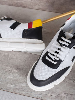 Мужские кроссовки модные, легкие и практичные 0092-L1 Белый - Piniolo фото 4