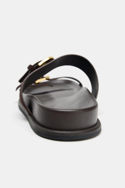 SANDALIA PIEL DOBLE HEBILLA / Marr?n - Zara фото 5