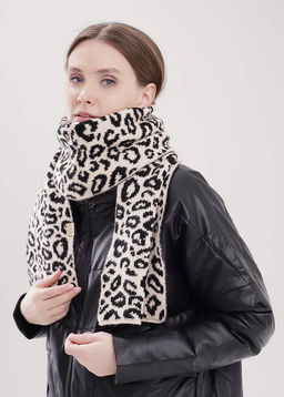 Шарф (ЧЗ) св.бежевый/черный 454406фэш - Clever wear фото 2