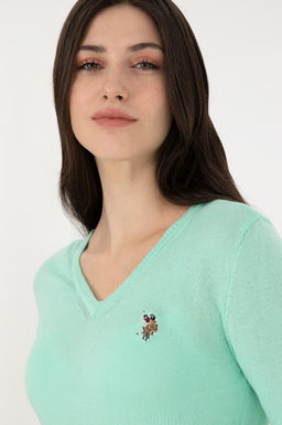 Свитер U.S. Polo Assn мятный из хлопка  фото 2