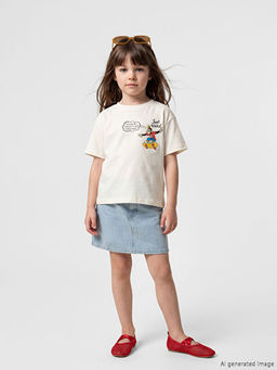 Nostaljik Maymun Bask?l? Unisex ?ocuk Ti??rt