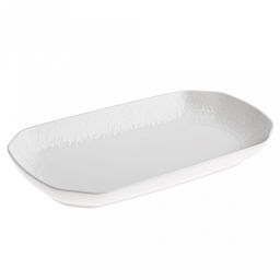 "Русь" Блюдо фарфоровое 310х171х38мм, белый, рельефный декор (Китай)