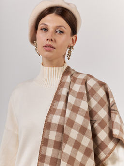 в СОСТАВЕ ШЕРСТЬ и КАШЕМИР Большой, мягкий, теплый однотонный двусторонний палантин. - Tantino фото 2