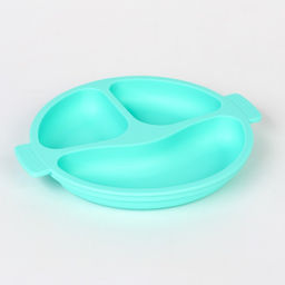 Тарелка детская 3 секции, удобные ручки, Крошка Я, 22,5х19,5х3, бирюзовый  фото 2