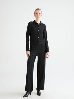 Polo Yaka Parlak G?r?n?ml? Kad?n H?rka