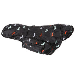 Пэт тойс (Pet toys) Одежда для собаки Куртка с капюшоном, с метал. кольцом, с принтом, на кнопках, р-р S, длина спинки 18см/обхват груди 30см/обхват шеи 26см, цвет-черный, плащевка/синтепон/флис (100% полиэстер) (Китай) - Домашняя Мода фото 7