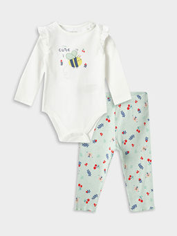 Bisiklet Yaka Uzun Kollu K?z Bebek 2li Tak?m