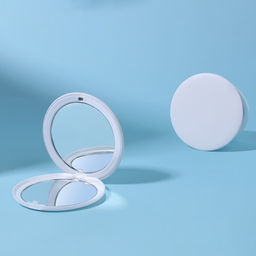 Зеркало складное, d=7.5 см, цвет белый