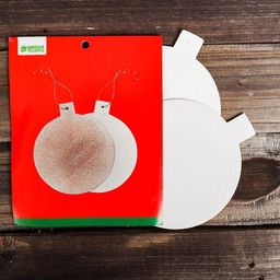 Основа для творчества - ёлочное украшение "Шар" набор 6 шт., размер 1 шт: 15,5×14 см, цвет белый