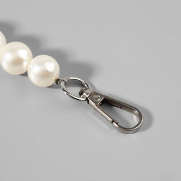 Ручка для сумки, жемчужные бусы, d=12, 14, 16 мм, 39 см, цвет белый, серебряный