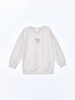 Bisiklet Yaka Uzun Kollu Bask?l? Erkek ?ocuk Sweatshirt