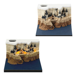 Блок бумажный для записей в виде 3D-заметок с подсветкой 200-250 г/м2 9 х 5 х 9 см 160 л. Огни замка BBZ-01