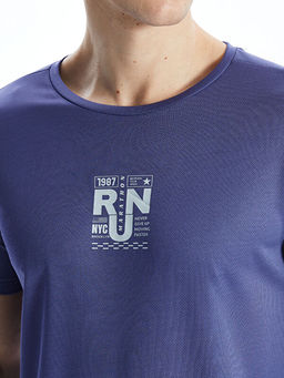 Bisiklet Yaka K?sa Kollu Bask?l? Erkek Ti??rt