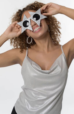 Топ серебристый ESMARA с атласным мерцающим эффектом  фото 2