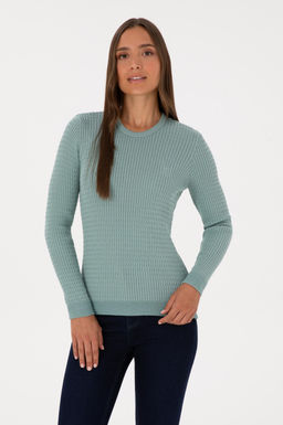 Kad_n Mint Bisiklet Yaka Basic Kazak