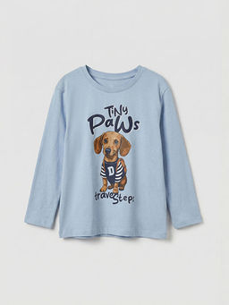 Bask?l? Erkek ?ocuk Pijama Tak?m?