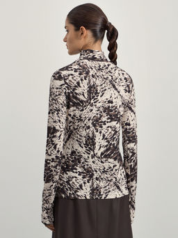 Лонгслив из вискозы с принтом / Zarina  фото 5