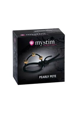 Электросбруя Mystim Pearly Pete, силикон, черный, 14 см  фото 2