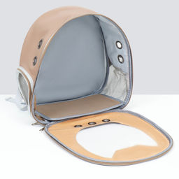 Рюкзак для переноски Котик, прозрачный, 32 х 21 х 35 см, бежевый - Пижон фото 12