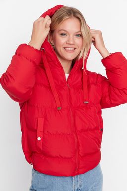 TRENDYOLMILLA Siyah Kapusonlu Su Itici Sisme Mont TWOAW21MO0022  фото 14