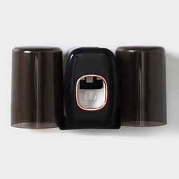 Держатель для зубных щёток с выдавливателем для зубной пасты, стакан 2 шт., 2010.26.2 см, чёрный - Simaland фото 6