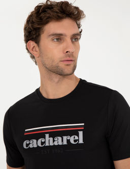 Siyah Bisiklet Yaka Regular Fit T-Shirt