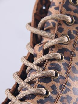 Ботинки 215.warmbr.Коричневый леопард/мех