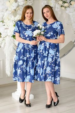 Платье женское из кулирки Зарема голубой пион - Амадэль фото 5