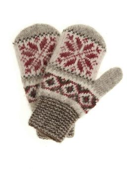 Варежки детские "Орнамент" с вставкой 0603-6