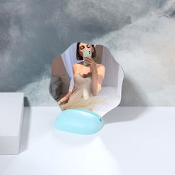 Зеркало настольное, декоративное, 18×17.5 см, (d=17.5 см), МИКС