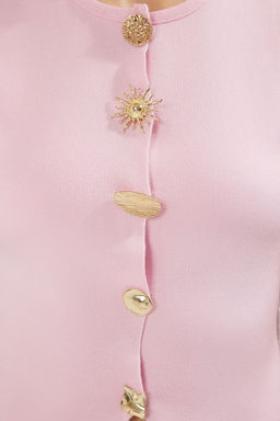 Pembe Dugme Detayl? Yelek TWOSS25YE00043