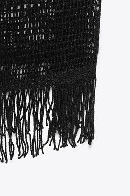 FRINGED STRAPLESS MIDI DRESS - Zara фото 9