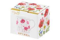 Кружка 350 мл 11,5*8,5*8,5 см "Маки" NEW BONE CHINA