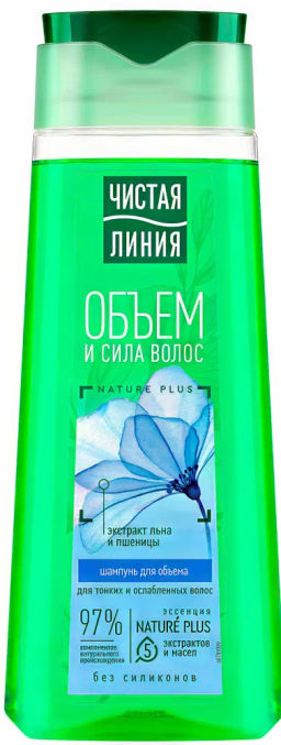 ЧИСТ.ЛИНИЯ д/волос шампунь 250мл Пшеница Объем и Сила д/тонких/ослабленных