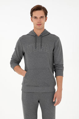 Мужской базовый свитшот антрацитовый меланж Неожиданная скидка в корзине