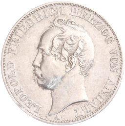 1 союзный талер 1863 года A Ангальт-Дессау Воссоединение герцогств Ангальт