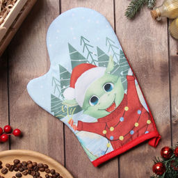 Варежка-прихватка Доляна Счастливый дракон 20х28 см, 35% хл, 65% пэ, ватин 250 г/м2