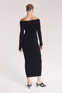 MAMA Vestido off-the-shoulder en punto de canale - H&m фото 3