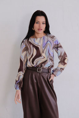 Блуза прямого силуэта с вырезом лодочка - Martichelli фото 58