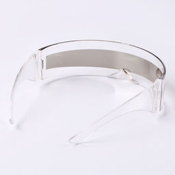 Очки карнавальные сплошные, серебряные