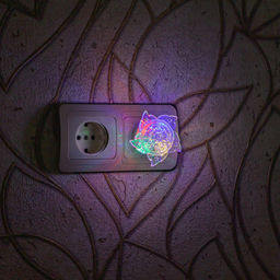 DTL-308-Цветок/RGB/4LED/0,5W Светильник-ночник. Выключатель на корпусе. Блистер - Volpe фото 2