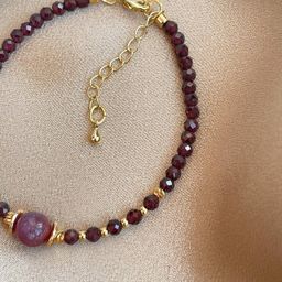 Браслет из Граната и Корунда (Рубин) - Радуга самоцветов фото 4