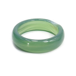 Кольцо из камня гладкое Изумрудный агат для счастья и благополучия размер 16-19мм