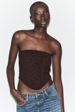 TOP CORSETERO TEXTURA / Chocolate - Zara фото 6