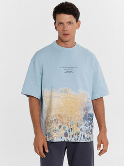 Футболка мужская туманно-голубая с печатью туманно -голубой +печать 111892 - Mark formelle фото 3