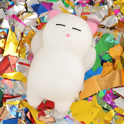 Хлопушка пневматическая Котик 30 см серпантин, мялка - Страна карнавалия фото 4