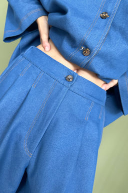 Брюки-бананы DENIM086/01/Синий